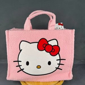 Hello Kitty Pink Sherpa Tote Bag TikTok Viral (New with Tag, Hard to Fin…